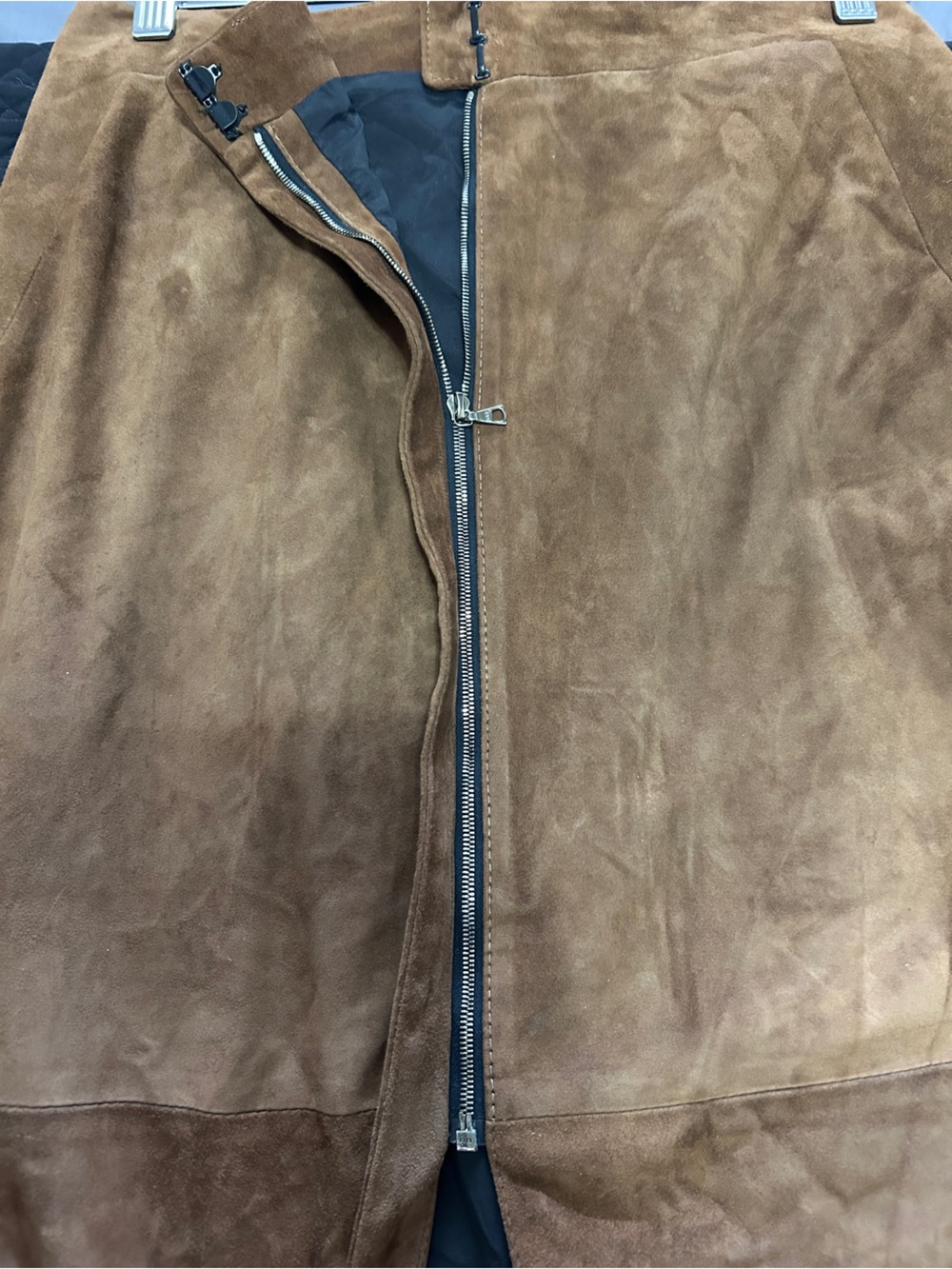 JUDITH & CHARLES 100% Genuine Suede Midi Skirt - Picture 5 of 9